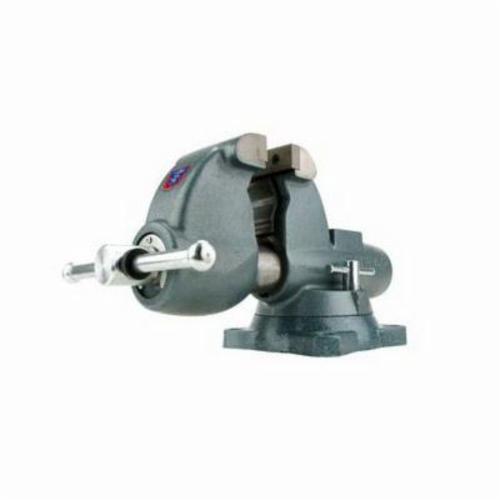 Wilton&reg; 10250 Round Channel Combination Pipe and Bench Vise With Swivel Base, Serrated Jaw, 7 in Jaw Opening, 5 in W Hardened Steel Jaw, 5-5/16 in D Throat