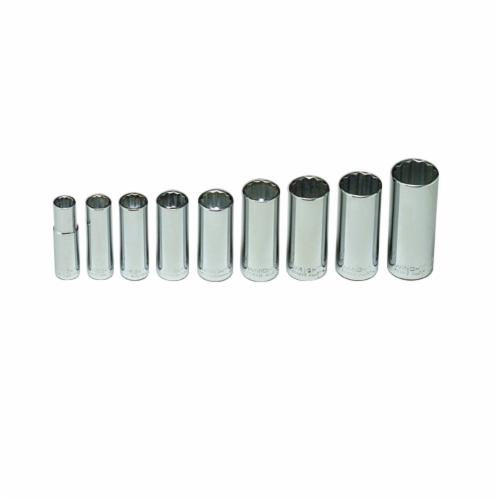 Wright Tool 300 Socket Set, 9 Pieces, Steel, Polished Chrome