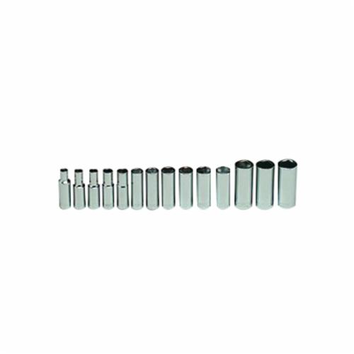 Wright Tool 355 Socket Set, Metric, 6 Points, 3/8 in Drive, 14 Pieces, Included Socket Size: 6 to 19 mm
