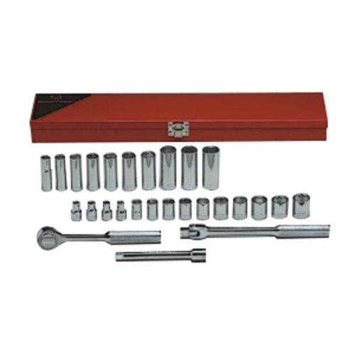Wright Tool 377, Metric, 6/12 Points, 3/8 in Drive, 27 Pieces