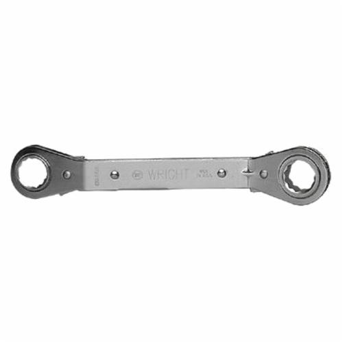 Wright Tool 9426 Box End Wrench, 1/2 x 9/16 in Wrench, 12 Points, 25 deg Offset, 6-1/2 in OAL, Alloy Steel, Polished Chrome/Nickel Plated