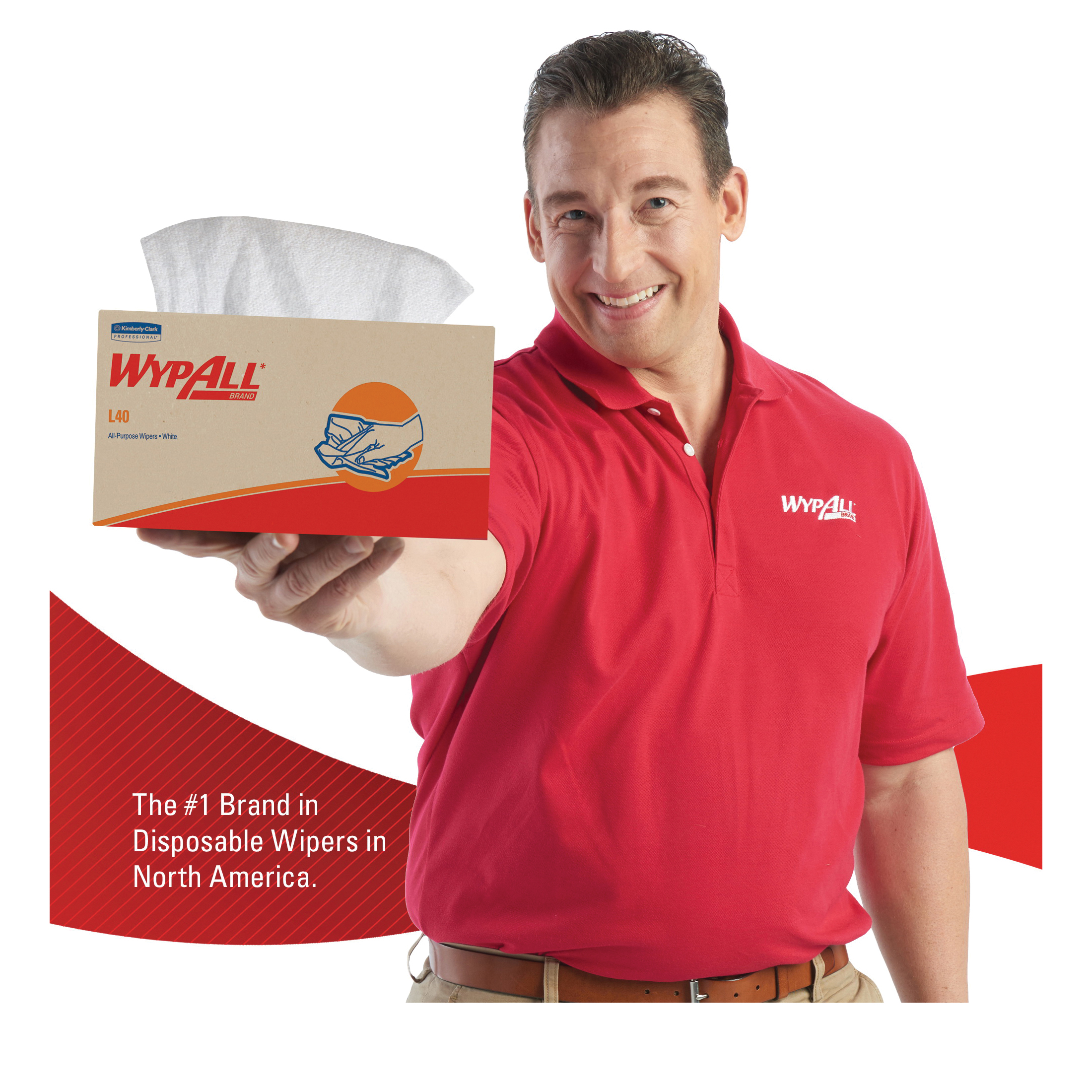WypAll* 03046 L40 America's Favorite General Purpose Disposable Wiper, 10.8 x 10 in, 90 Wipes Capacity, Double Re-Creped, White
