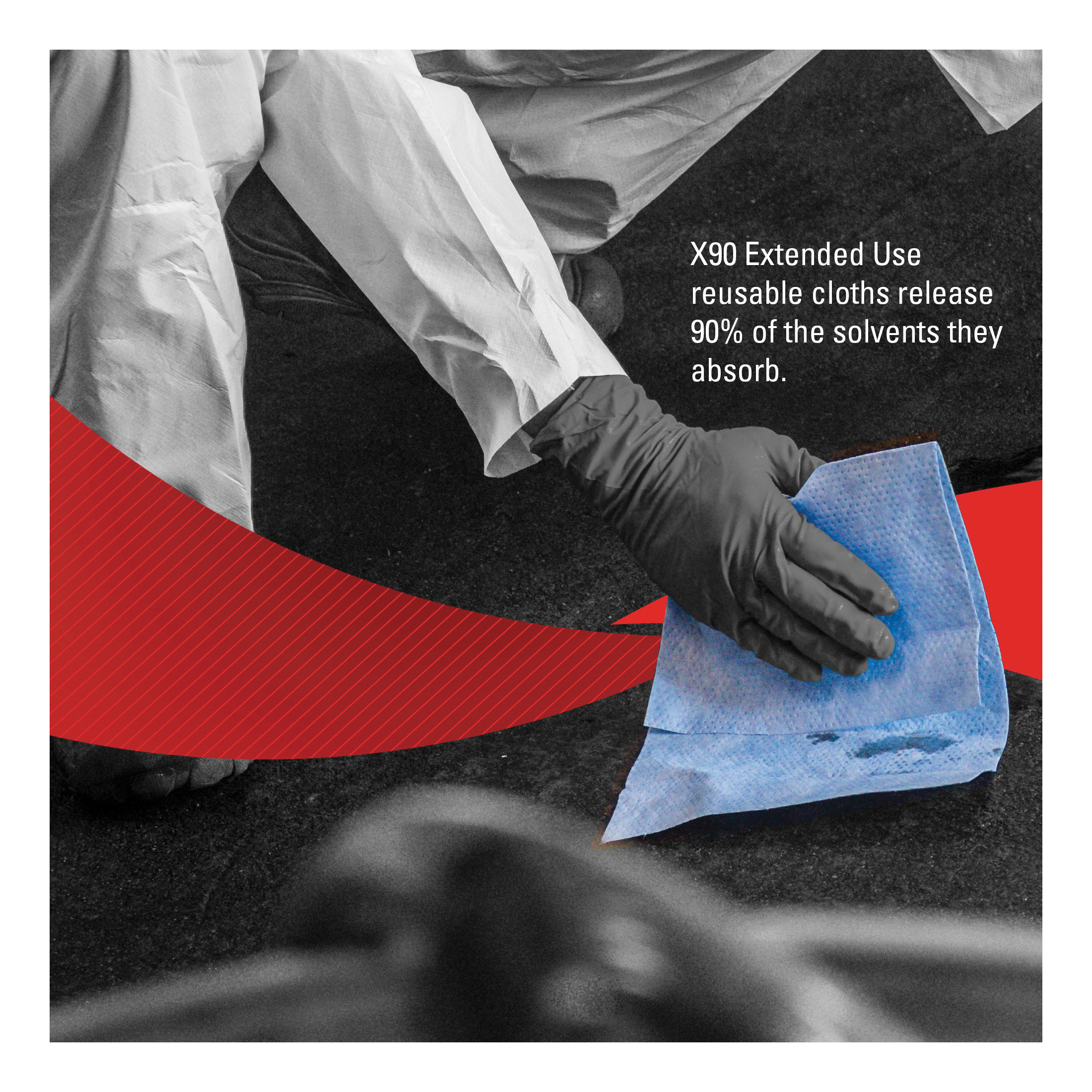 WypAll* 12891 X90 Low Lint Cleaning Cloth, 16.8 x 11.1 in, 136 Sheets Capacity, Hydroknit*, Denim Blue