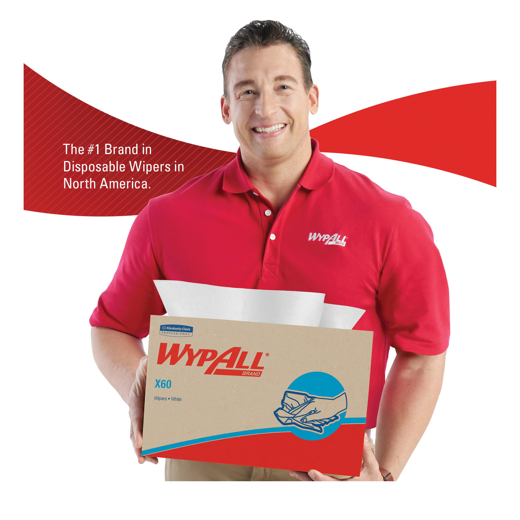 WypAll* 34015 X60 Lightweight General Purpose Wiper, 16.8 x 12.5 in, 180 Sheets Capacity, Hydroknit*, White