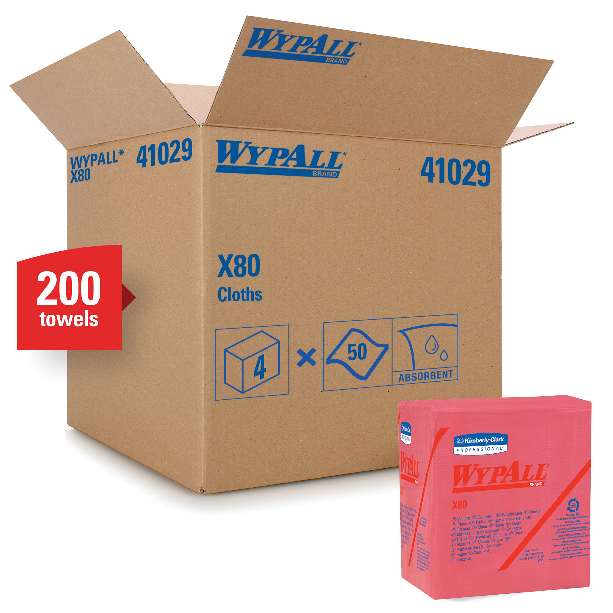 product WypAll* Workhorse® 41200 X70 High Tech Disposable Wiper, Hydroknit*, White