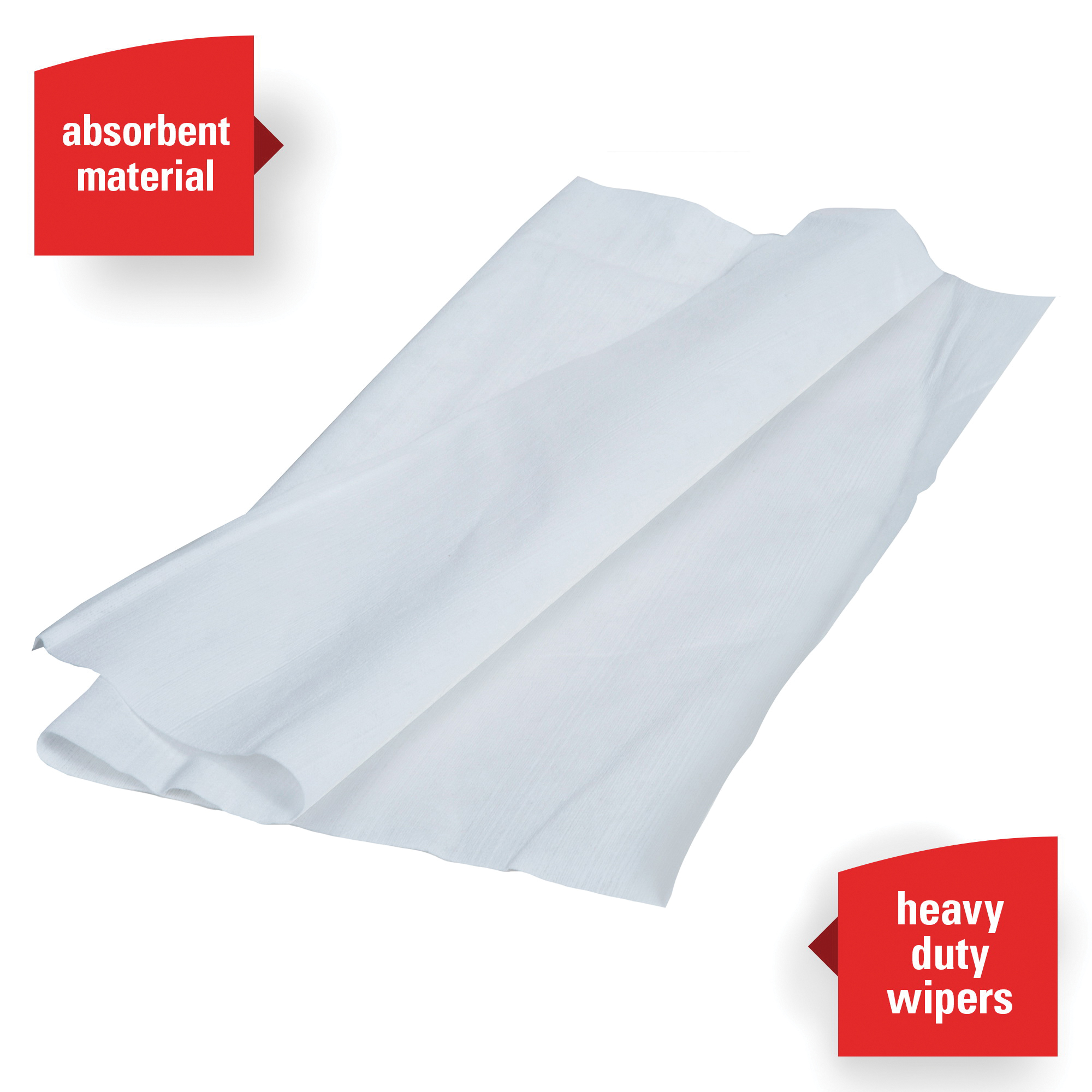 WypAll* 41100 X70 Long Lasting Reusable Cleaning Wiper, 14.9 x 16.6 in, 300 Sheets Capacity, Hydroknit*, White