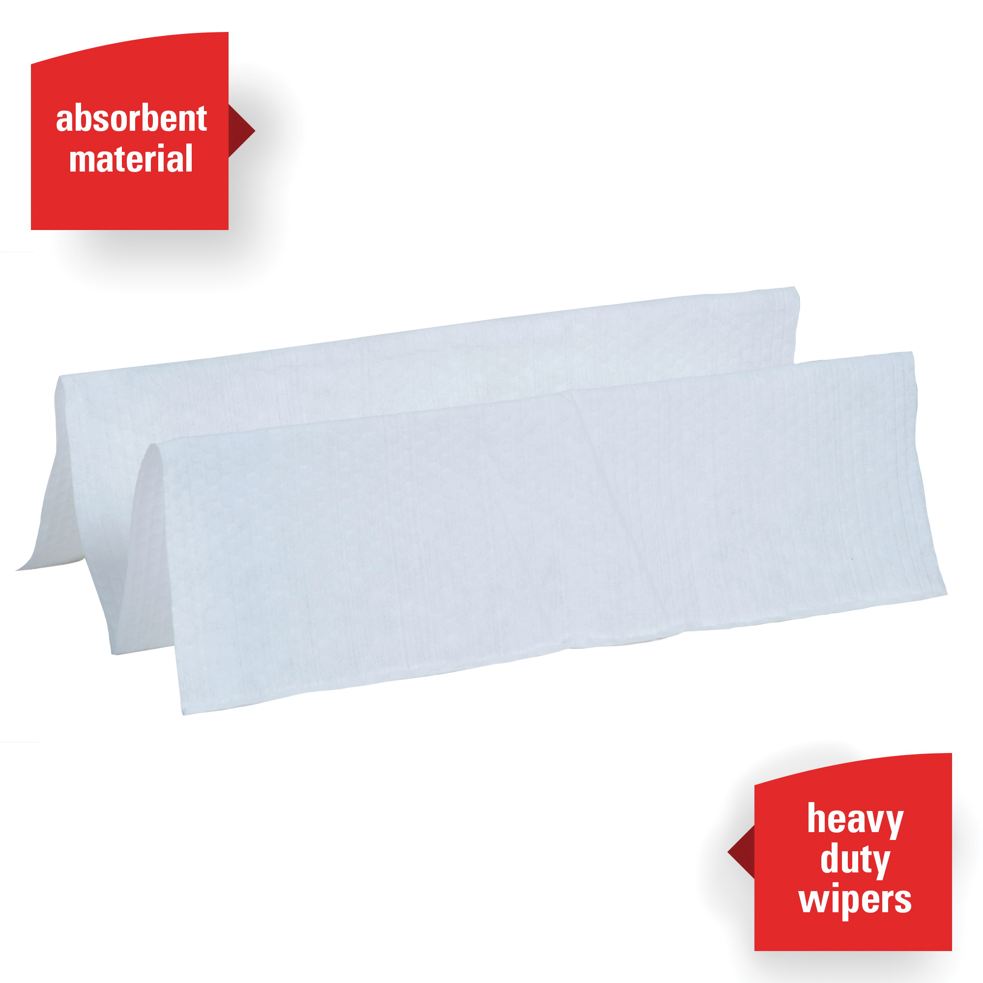 WypAll* 41300 X70 Heavy Duty Industrial Disposable Wiper, 152 Wipes, Hydroknit*, White