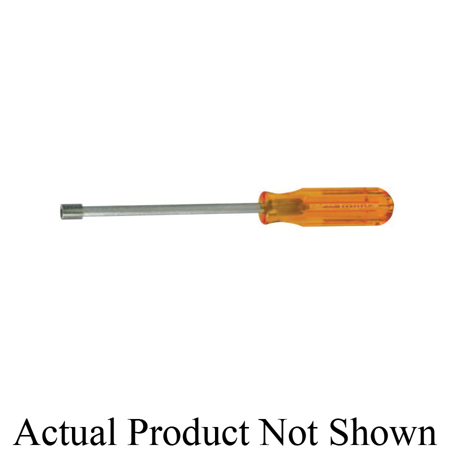Klein&reg; Cushion-Grip&reg; 630-5/16 Nutdriver, 5/16 in, Hollow/Round Shank, Black/Yellow Cushion Grip Handle, ANSI/ASME Specified, Polished Chrome