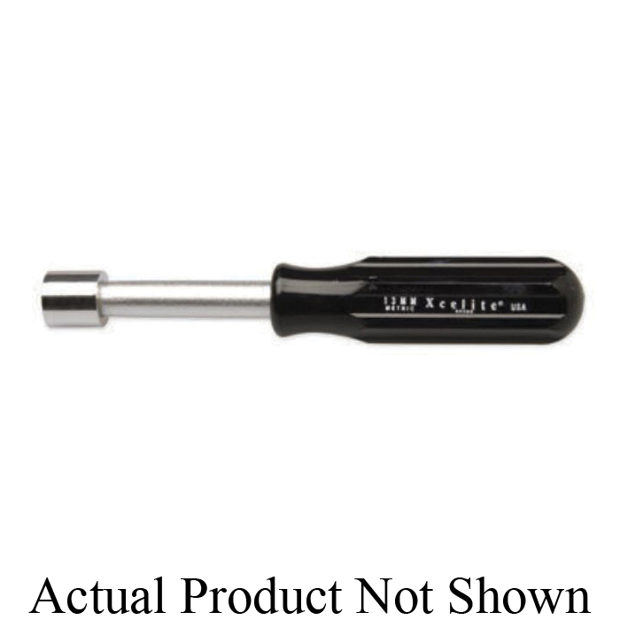 Weller&reg; 13MMN Hex Drive Nutdriver, 13 mm, Hollow Shank, Black Fluted Handle, Polished Chrome