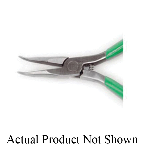 Weller&reg; CN255GN Curved Nose Plier, 1-15/64 in L x 27/64 in W, Curved/Smooth Steel Jaw, 5 in OAL, 3/64 in W Tip