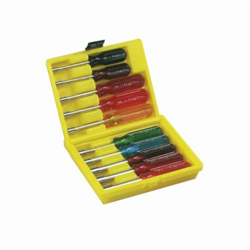 Milwaukee&reg; HollowCore&trade; 48-22-2507 Magnetic Nut Driver Set, 1/4 to 9/16 in, 7 Pieces, 7-1/4 to 7-1/2 in OAL, Cushion Grip Handle, Steel, Polished Chrome