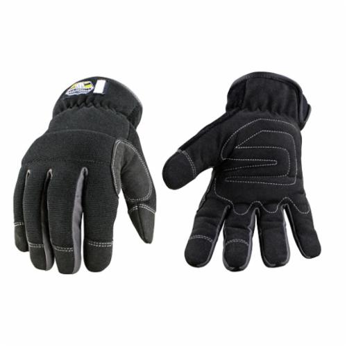 Youngstown&reg; 12-3420-80-M 12-3420-80 Waterproof General Purpose Gloves, Cold Weather, Clute Cut/Inset Thumb Style, M, Synthetic Leather Palm, Cotton/Elastic/Nylon/Polyester/Spandex&reg;, Black, Slip-On Cuff, Uncoated Coating, Fleece Lining