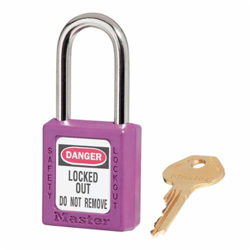 Master Lock® 410GRN Zenex™ 410 Lockout Padlock, Different Key, Green, Thermoplastic Body, 1/4 in Dia x 1-1/2 in H x 25/32 in W Steel Shackle, 1-3/4 in L Body