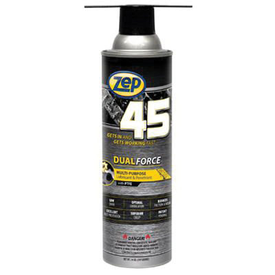 Zep&reg; 374301 Zep 45 Dual Force Penetrating Lubricant, 14 oz Can, Oily Liquid, Straw