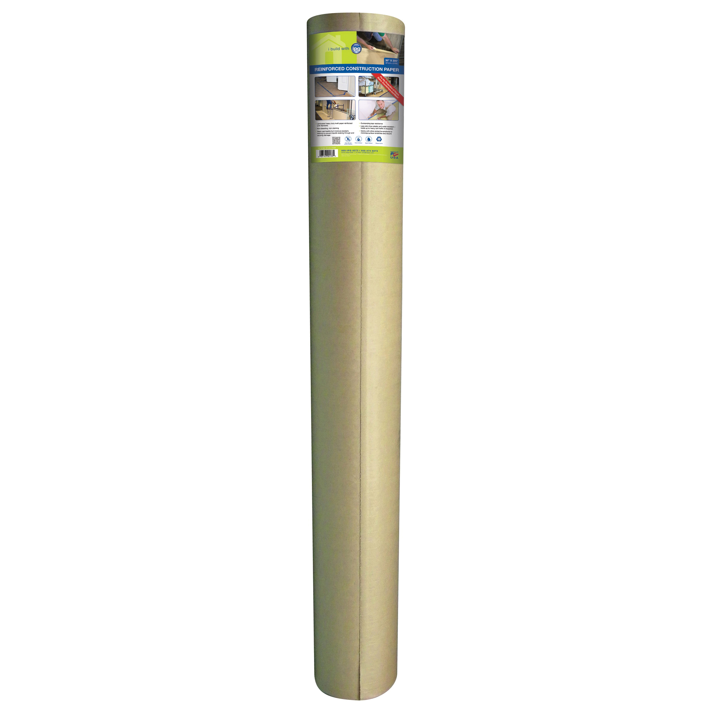 ipg® K73025 Legend Light Duty Reinforced Water Activated Tape, 114 m L x 70 mm W, 5.7 mil THK, High Melt Index Polypropylene Based Co-Polymer/Chemically Grafted Starch Based Copolymer Adhesive, Natural Kraft Paper Backing, Natural
