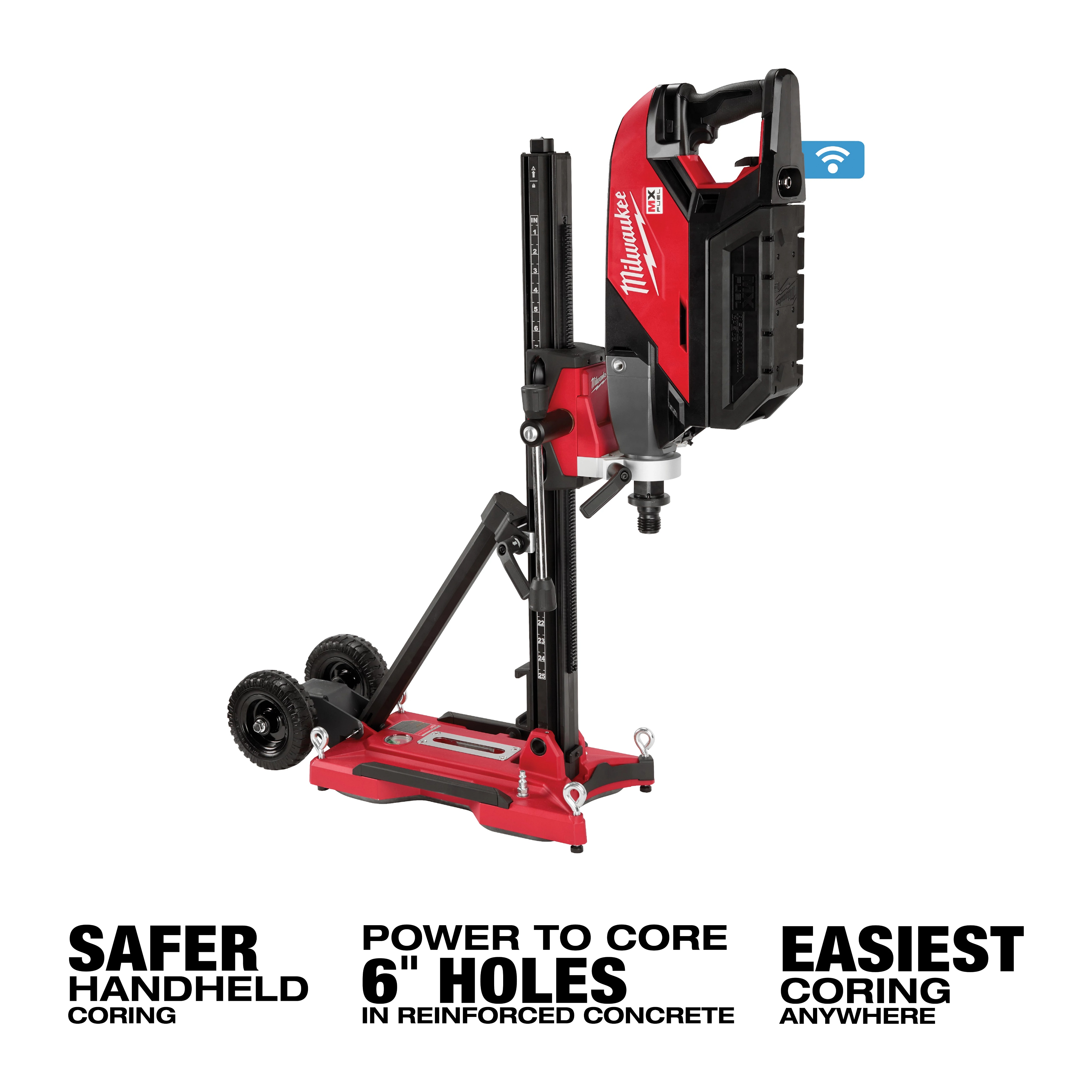 Milwaukee&reg; MX FUEL&trade; MXF301-2CXS Handheld Core Drill Kit With Stand, 1-1/4 to 7 in Chuck, 790/1550 rpm No-Load, Li-Ion Battery